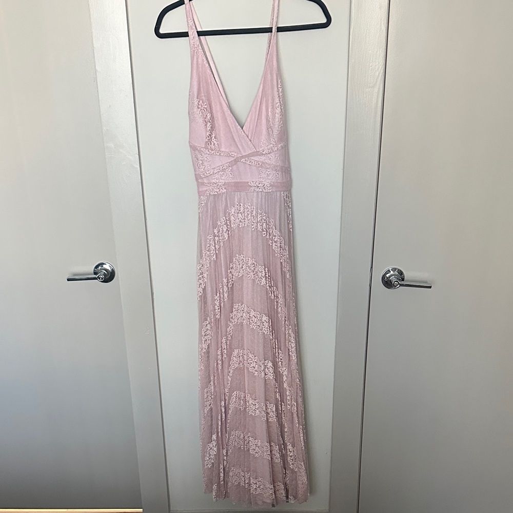 Laundry By Shelli Segal Blush Lace Maxi Dress
